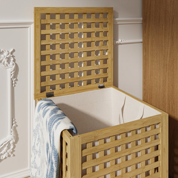 Panier à linge Jystiand bambou [en.casa]