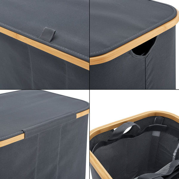 Panier à linge Rusko 140L en différentes couleurs [en.casa]