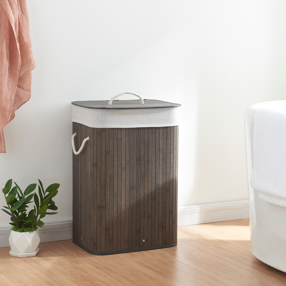 Wäschekorb Salla Bambus in versch. Farben und Größen [en.casa] - premiumXL