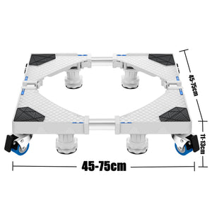 Base à double roues Kella pour lave-linge et réfrigérateur ajustable en taille [en.casa]