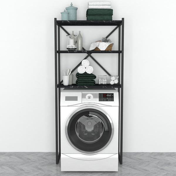 Étagère de salle de bain Askersund à 2 compartiments de rangement 160 x 66 x 34 cm [en.casa]