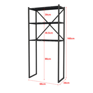 Étagère de salle de bain Askersund à 2 compartiments de rangement 160 x 66 x 34 cm [en.casa]
