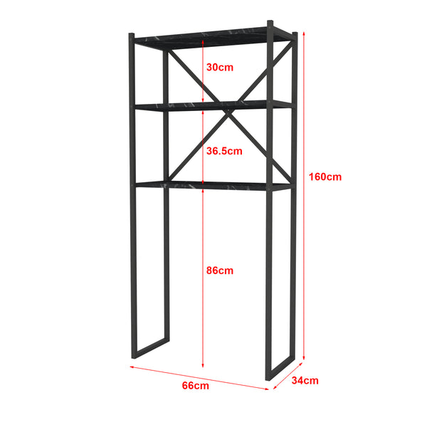 Étagère de salle de bain Askersund à 2 compartiments de rangement 160 x 66 x 34 cm [en.casa]