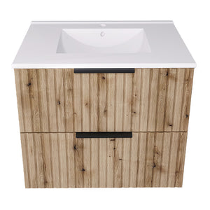 Meuble sous-lavabo avec vasque Veppenssan effet chêne [en.casa] 