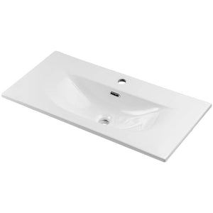 Meuble sous-vasque NEWPORT avec lavabo effet chêne [en.casa]