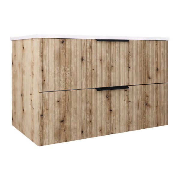 Meuble sous-lavabo avec vasque Veppenssan effet chêne [en.casa] 