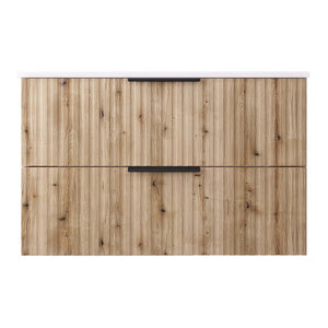 Meuble sous-lavabo avec vasque Veppenssan effet chêne [en.casa] 