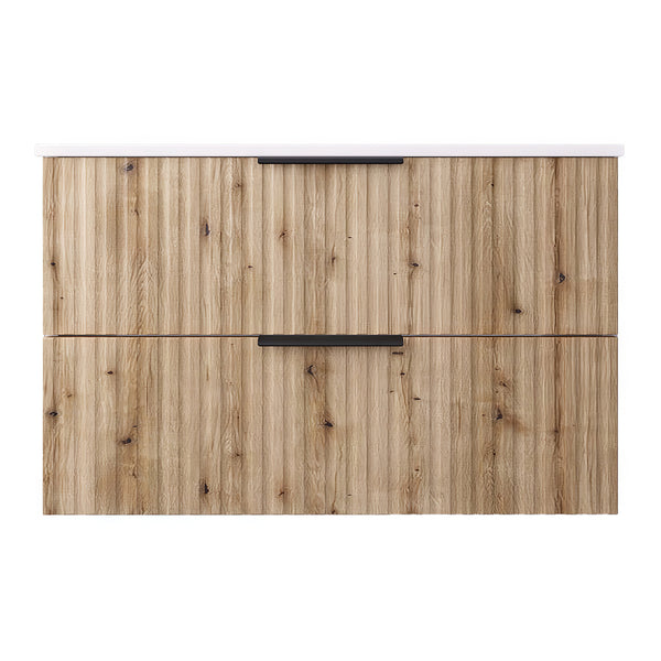 Meuble sous-lavabo avec vasque Veppenssan effet chêne [en.casa] 