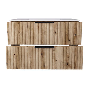 Meuble sous-lavabo avec vasque Veppenssan effet chêne [en.casa] 