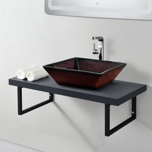 Plan de Toilette pour Salle de Bains avec Support en Métal 100 x 45 x 30 cm [neu.haus]