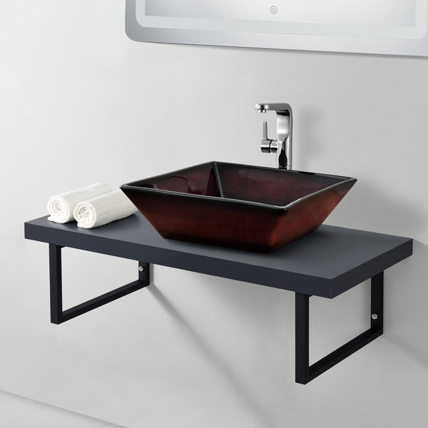 Plan de Toilette pour Salle de Bains avec Support en Métal 100 x 45 x 30 cm [neu.haus]