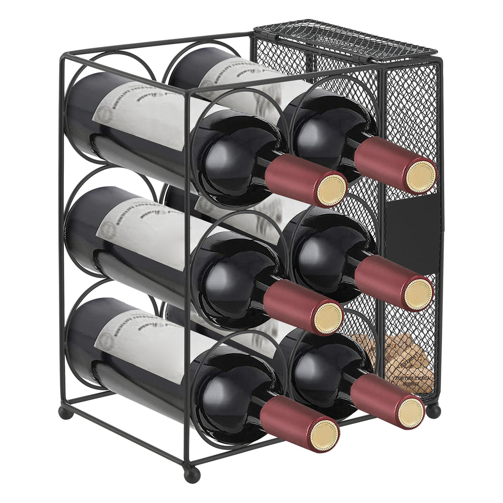 Casier à vin Drangedal pour 6 bouteilles avec panier grillagé [en.casa] - premiumXL