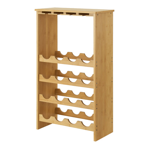 Casier à bouteilles Fetlar pour 16 bouteilles avec porte-verres 85 x 50 x 24 cm [en.casa]