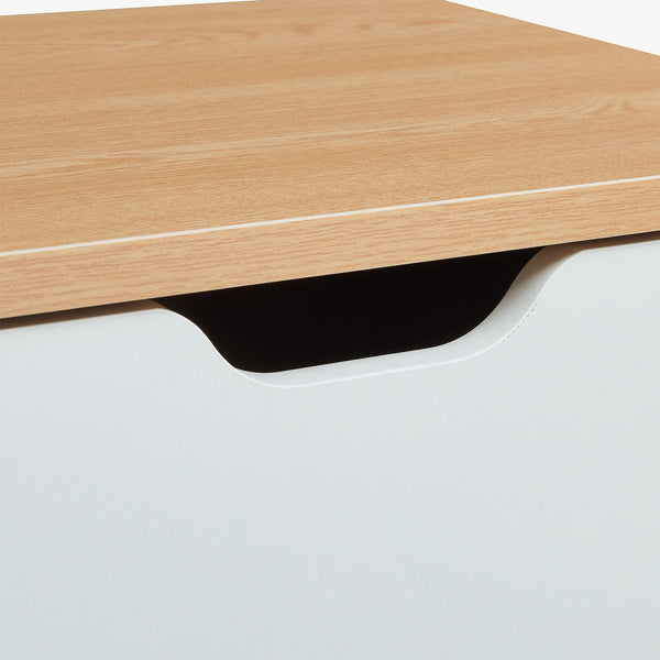 Table de nuit Bordkak effet chêne / blanc [en.casa]