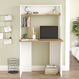 Bureau Tópisa avec étagère 149x90x52 cm [en.casa]