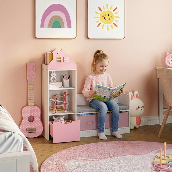 Banc pour enfant avec étagère Vipsali 100 x 99 x 30 cm [en.casa] 