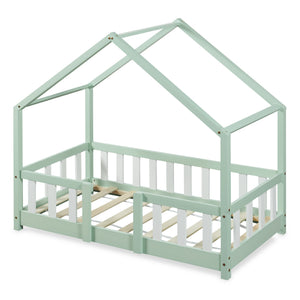 Lit d'enfant en forme de maison Treviolo bois de pin [en.casa]
