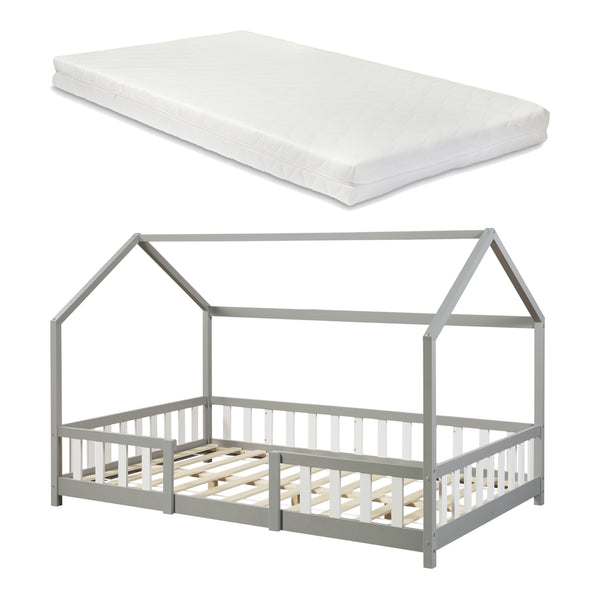 Lit cabane Sisimiut avec matelas [en.casa] [neu.haus]