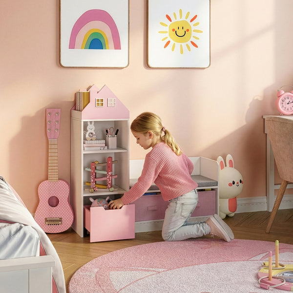 Banc pour enfant avec étagère Vipsali 100 x 99 x 30 cm [en.casa] 