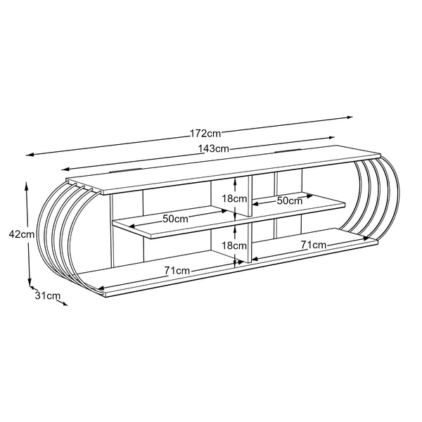 Table TV Robertsfors 180/172/160cm en différentes couleurs [en.casa]
