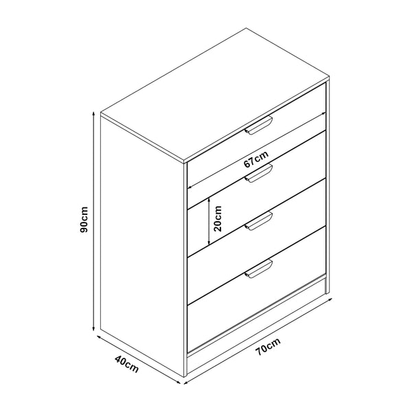 Commode Varkaus MDF effet chêne [en.casa]