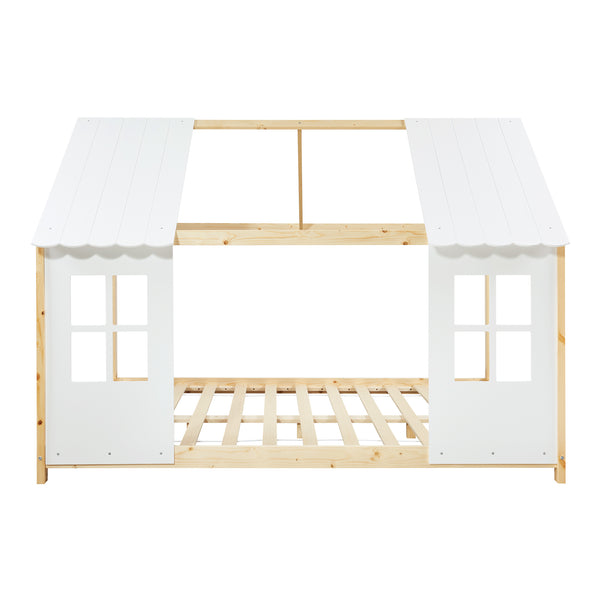 Lit bébé semi-ouvert Tostedt avec matelas [en.casa]