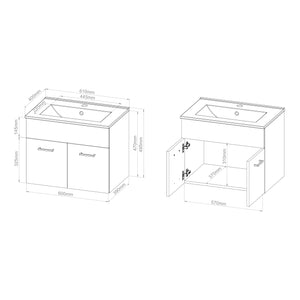 Meuble sous-lavabo avec vasque Krildihana 61 x 40 x 50 cm [en.casa]