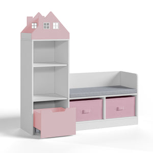 Banc pour enfant avec étagère Vipsali 100 x 99 x 30 cm [en.casa] 