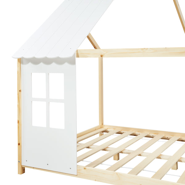 Lit bébé semi-ouvert Tostedt avec matelas [en.casa]