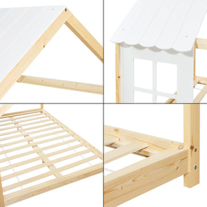 Lit bébé semi-ouvert Tostedt avec matelas [en.casa]