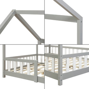 Lit cabane Sisimiut avec matelas [en.casa] [neu.haus]