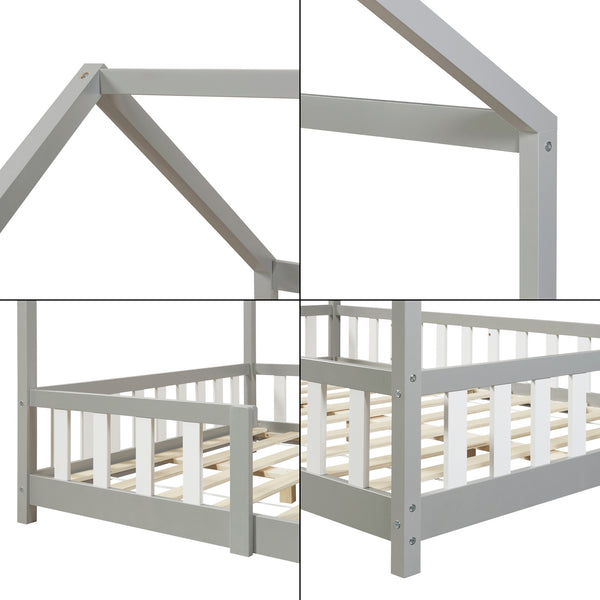 Lit cabane Sisimiut avec matelas [en.casa] [neu.haus]