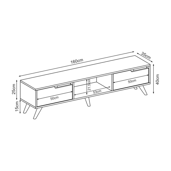 Meuble TV Kullila 160x35x40 cm [en.casa]