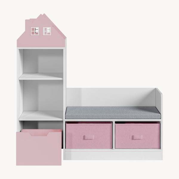 Banc pour enfant avec étagère Vipsali 100 x 99 x 30 cm [en.casa] 