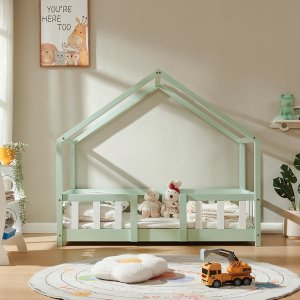 Lit d'enfant en forme de maison Treviolo bois de pin [en.casa]