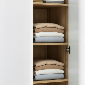 Armoire de chambre Bastheim MDF effet chêne blanc [en.casa]