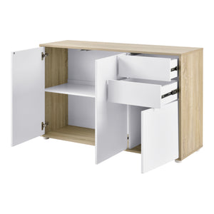 Commode Paarl 74 x 117 x 36 cm avec 3 portes [en.casa] 