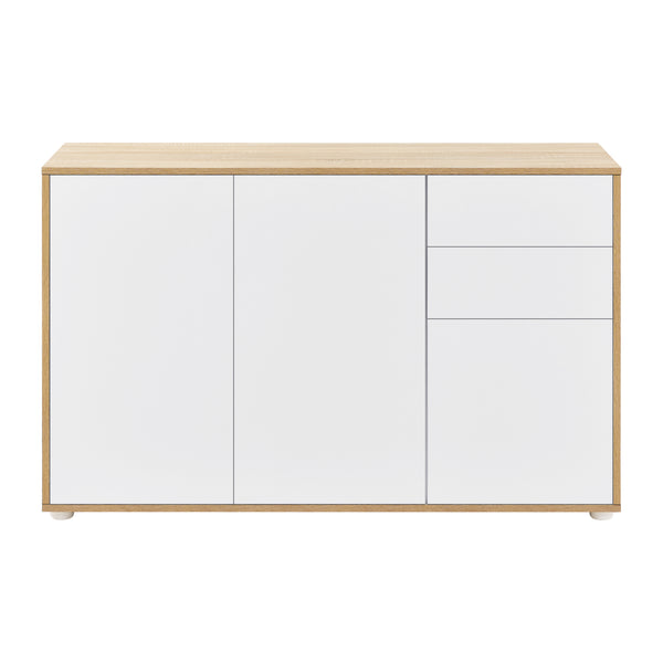 Commode Paarl 74 x 117 x 36 cm avec 3 portes [en.casa] 