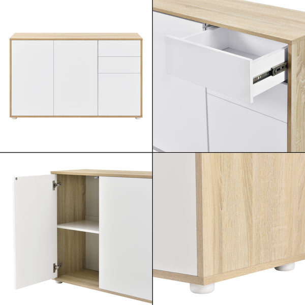 Commode Paarl 74 x 117 x 36 cm avec 3 portes [en.casa] 