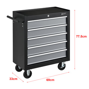 Chariot d'Atelier pour Outils Noir Argenté [pro.tec]