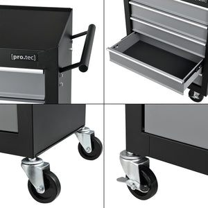 Chariot d'Atelier pour Outils Noir Argenté [pro.tec]