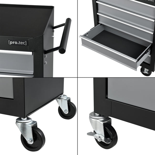 Chariot d'Atelier pour Outils Noir Argenté [pro.tec]
