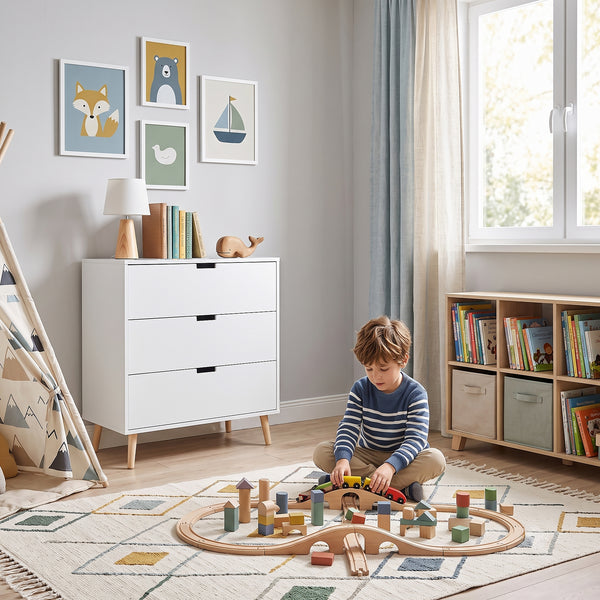 Commode à langer Sallinrar avec matelas à langer amovible [en.casa]