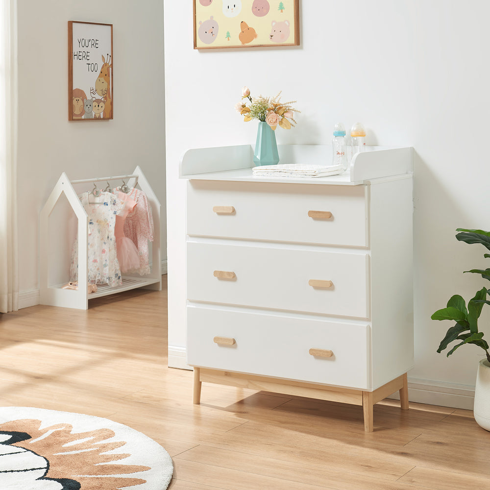 Commode à langer Sarievn avec matelas à langer 100x80x53 cm [en.casa]