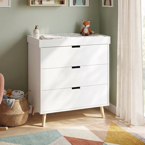 Commode à langer Sallinrar avec matelas à langer amovible [en.casa]