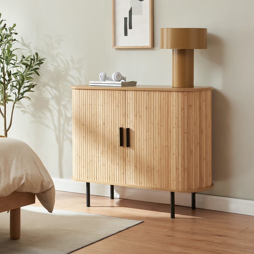 Armoire d'appoint Tvedestrand 100 x 40 x 80 cm naturel / noir [en.casa]