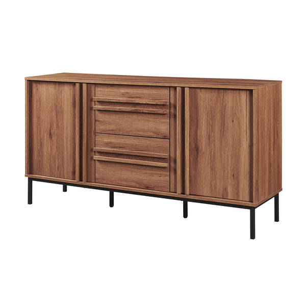 Buffet Kilmandar 150x40x79 cm aspect noyer [en.casa]