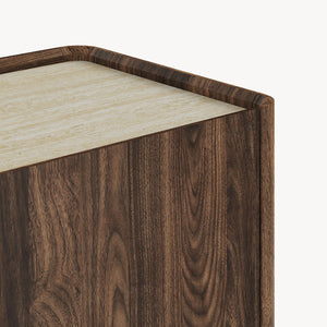 Commode Trorlon 83 x 80 x 40 cm effet noyer / travertin [en.casa]