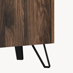 Commode Trorlon 83 x 80 x 40 cm effet noyer / travertin [en.casa]