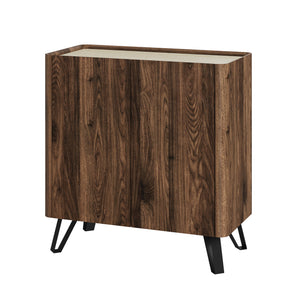 Commode Trorlon 83 x 80 x 40 cm effet noyer / travertin [en.casa]